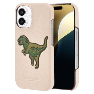 iPhone 14 Pro Coach Beige Leather Dinosaur Case